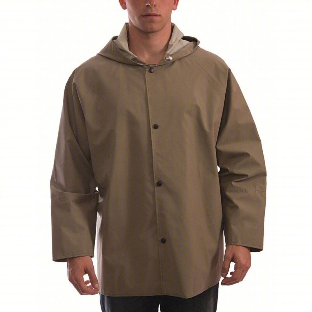 4XL TINGLEY Flame Resistant Olive Rain Jacket:‎  Snaps, Hoodie #J12148 NEW